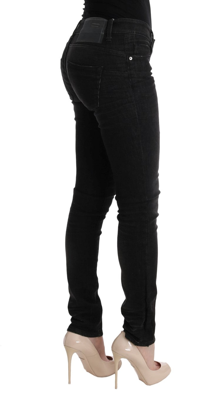 Eight Black Denim Cotton Pants Slim Fit Jeans